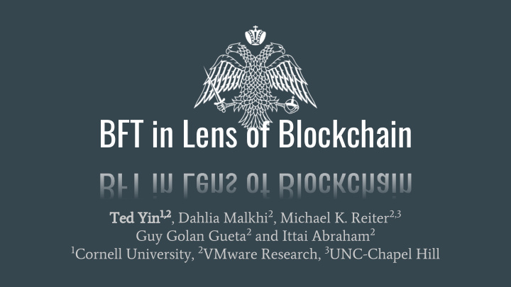 bft in lens of blockchain