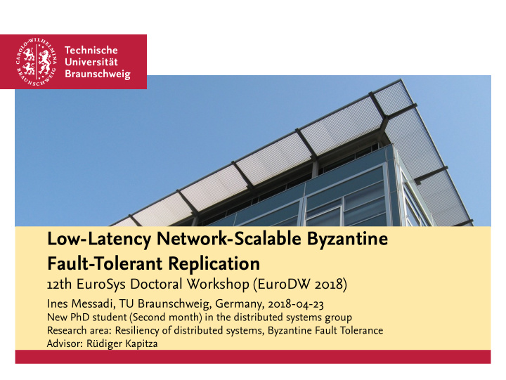 low latency network scalable byzantine fault tolerant