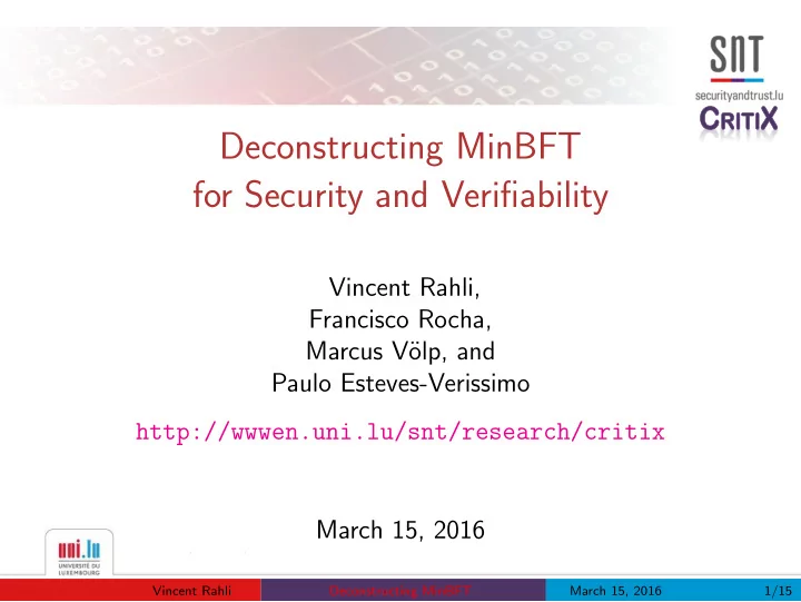 deconstructing minbft for security and verifiability