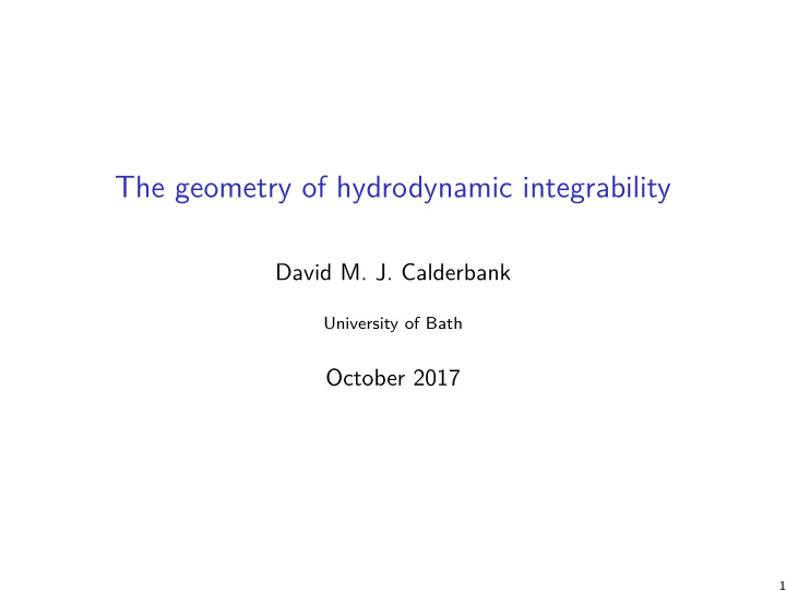 the geometry of hydrodynamic integrability