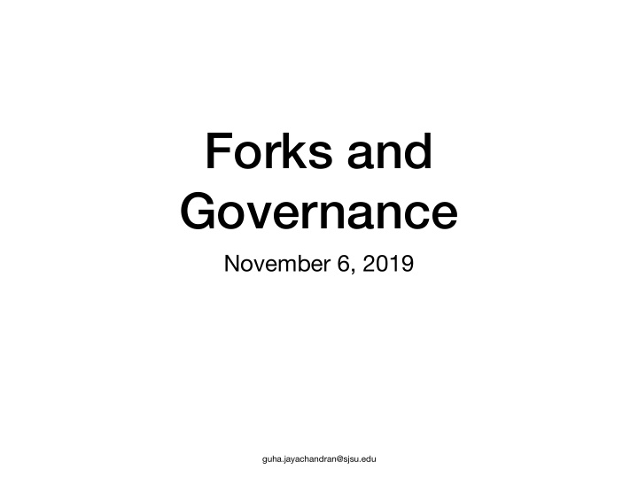 forks and governance