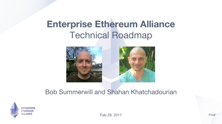 enterprise ethereum alliance technical roadmap