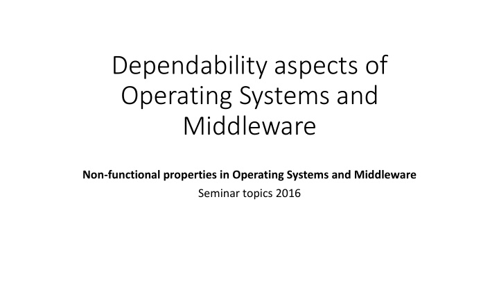 operating systems and