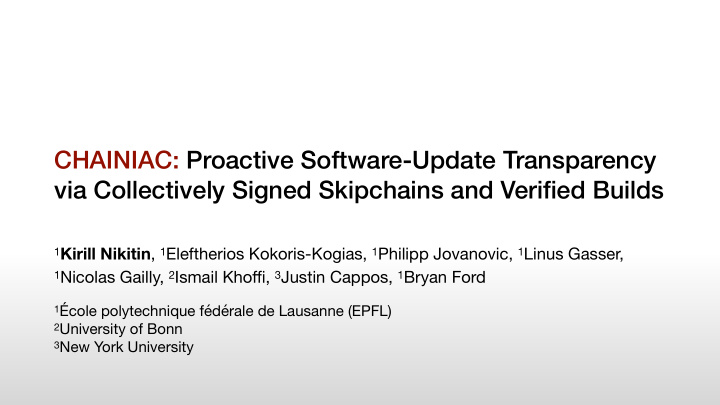 chainiac proactive software update transparency via