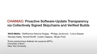 CHAINIAC: Proactive Software-Update Transparency  via Collectively Signed Skipchains and Verified
