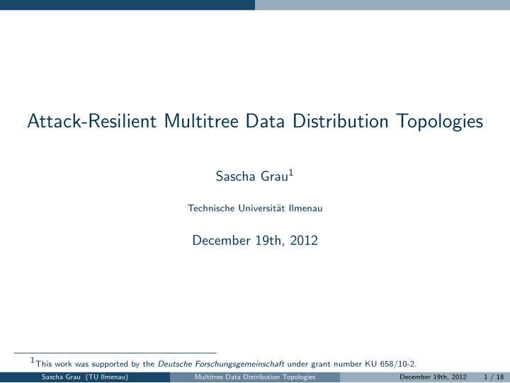 attack resilient multitree data distribution topologies