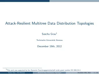 Attack-Resilient Multitree Data Distribution Topologies Sascha Grau 1  Technische Universit  at