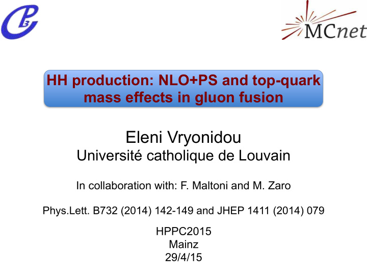 hh in gluon gluon fusion