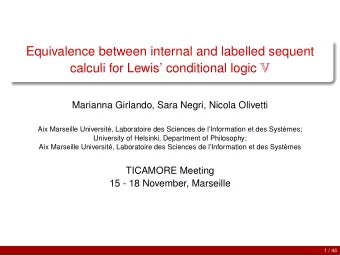 calculi for Lewis conditional logic V  Marianna Girlando, Sara Negri, Nicola Olivetti  Aix