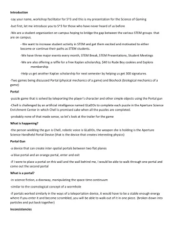 Introduction  -say your name, workshop facilitator for S^3 and this is my presentation for the