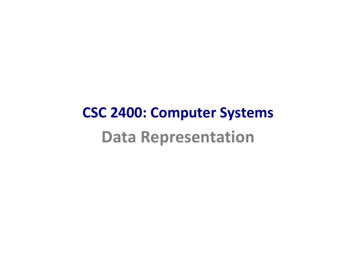 data representation computers and programs