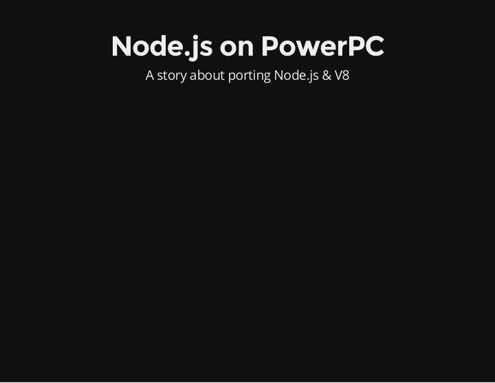 node js on powerpc