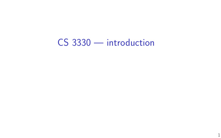 cs 3330 introduction