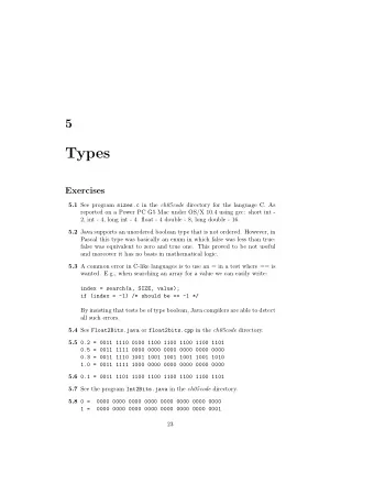 Types  Exercises 5.1 See program sizes.c in the ch05code directory for the language C. As  reported