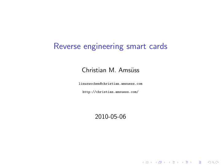 reverse engineering smart cards