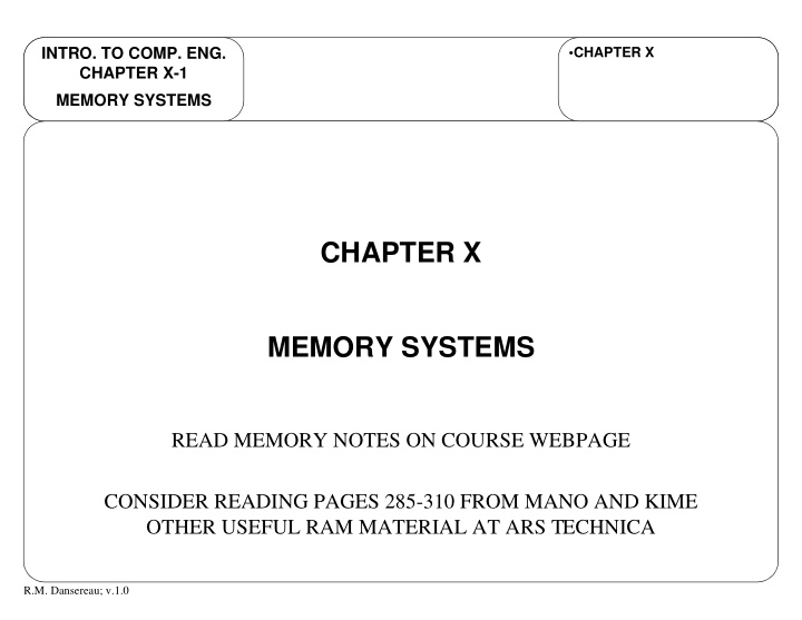 chapter x memory systems