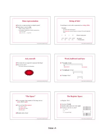Sidan #  Address  The Instruction space  To work with a space we must be able to address
