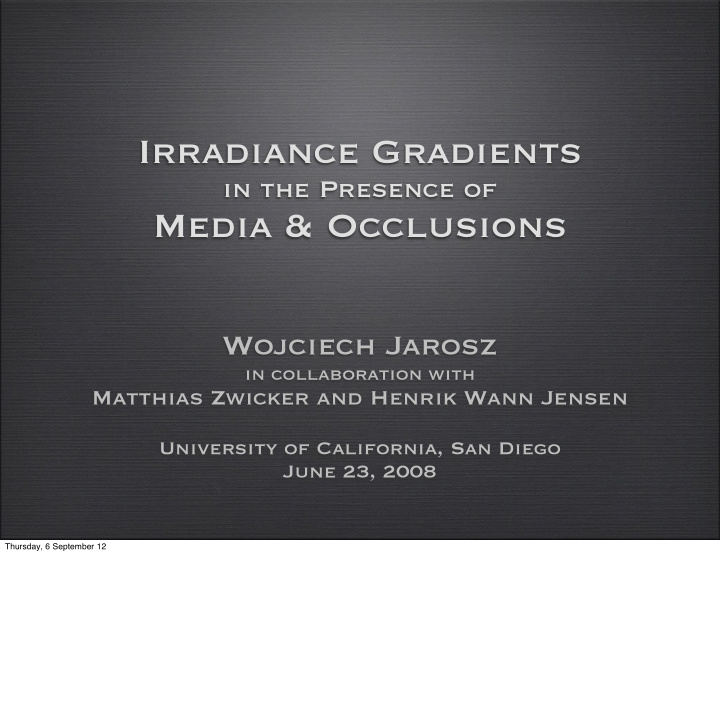 irradiance gradients