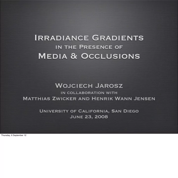 irradiance gradients