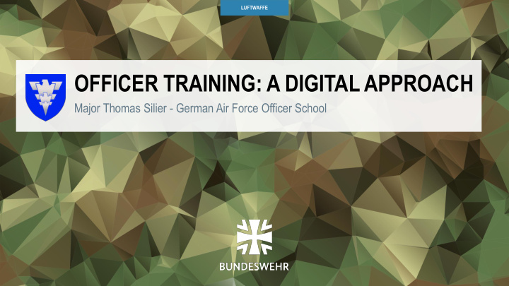 officer training a digital approach