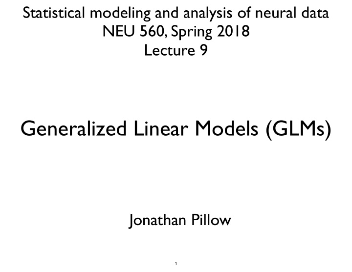 generalized linear models glms