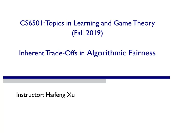 inherent trade offs in algorithmic fairness