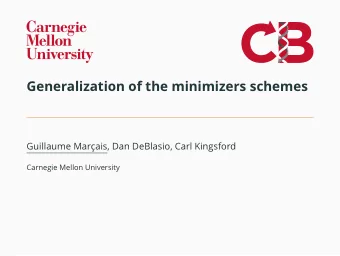 Generalization of the minimizers schemes  Guillaume Marc  ais, Dan DeBlasio, Carl Kingsford