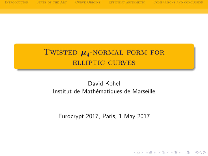 twisted 4 normal form for elliptic curves