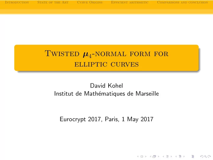 twisted 4 normal form for elliptic curves