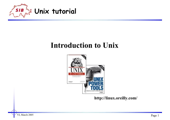 introduction to unix