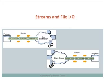Streams and File I/O  Fundamentals of Computer Science  Outline  Overview of Streams and File