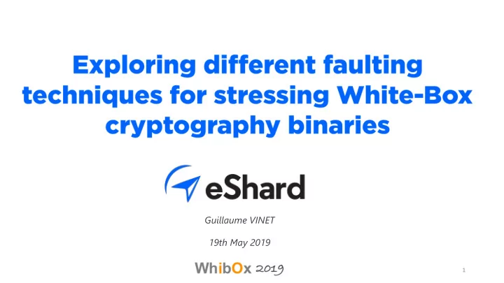 guillaume vinet 19th may 2019