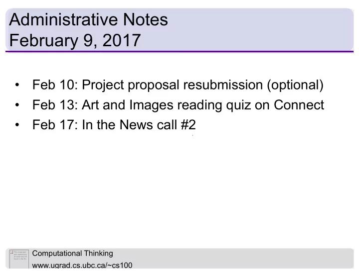 administrative notes february 9 2017
