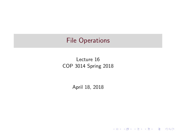 file operations