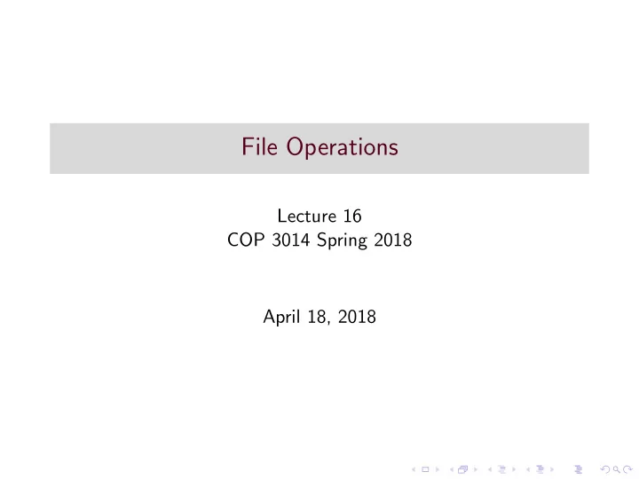 file operations