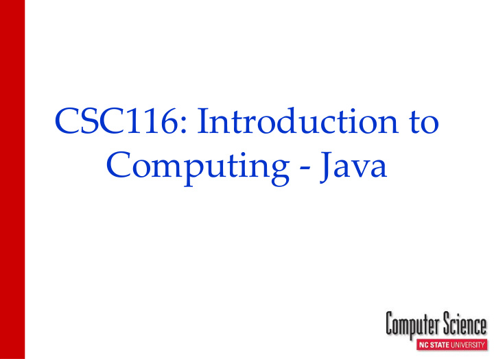 computing java intro to csc116