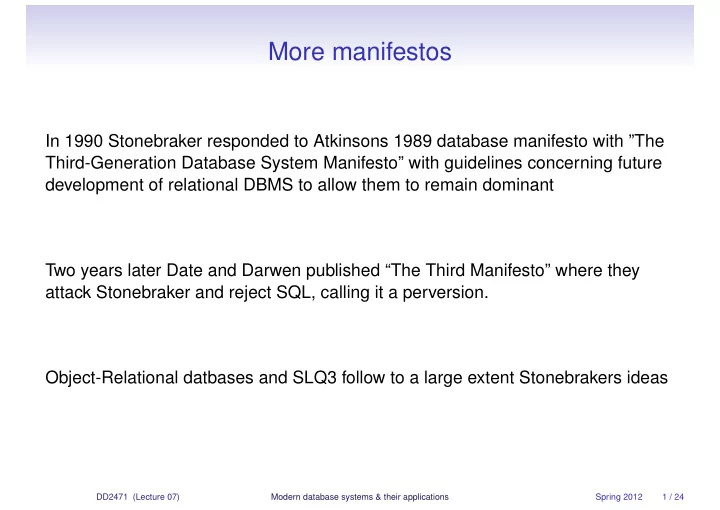 more manifestos