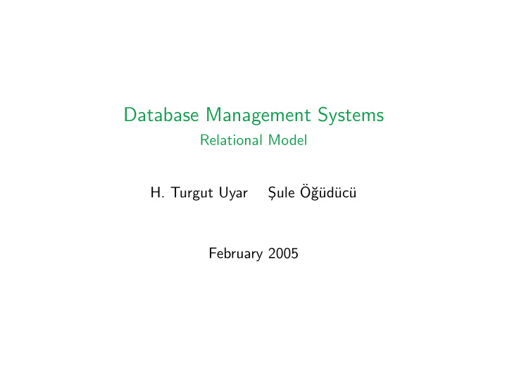 database management systems