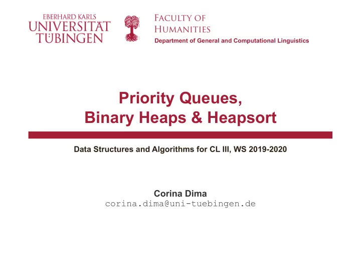 priority queues binary heaps heapsort