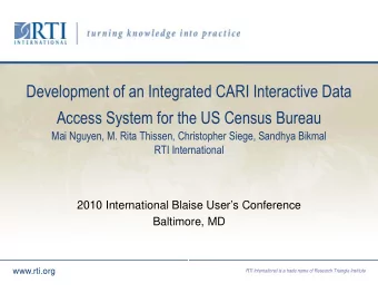Development of an Integra  ated CARI Interactive Data  Access System for th  e US Census Bureau