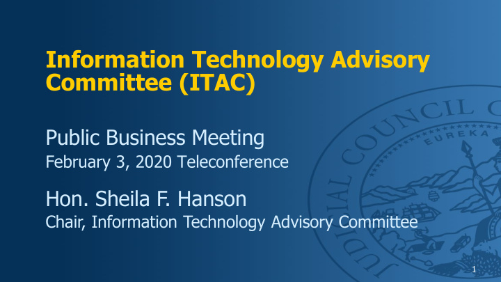 information technology advisory committee itac