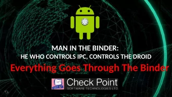 Everything Goes Through The Binder  A Hack in Three Acts  Act I  Know Your Droid  Act II