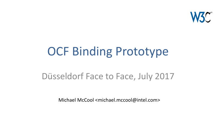 ocf binding prototype