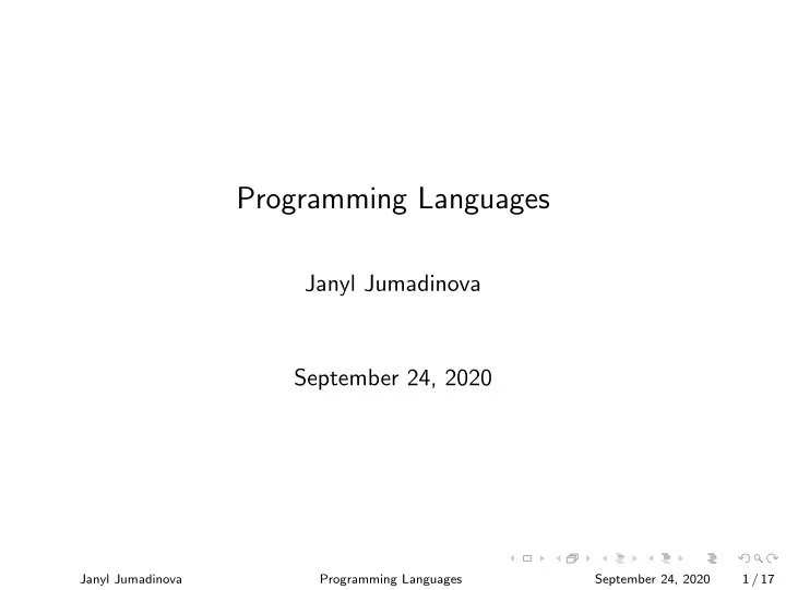 programming languages