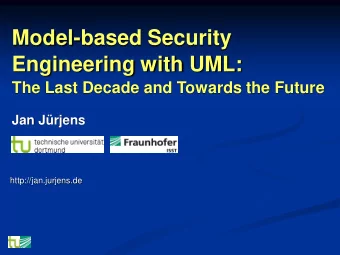 Engineering with UML:  The Last Decade and Towards the Future  Jan Jrjens  http://jan.jurjens.de