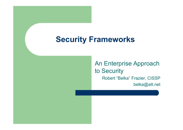 security frameworks