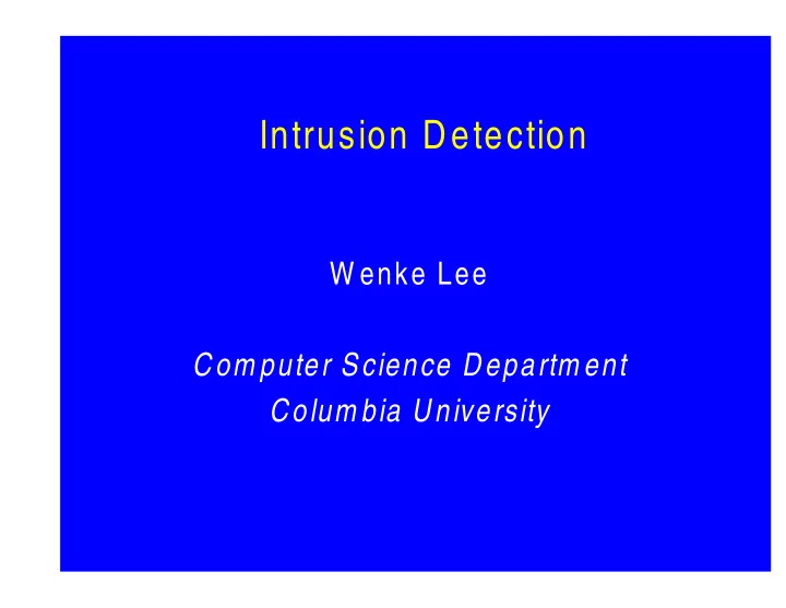 intrusion detection