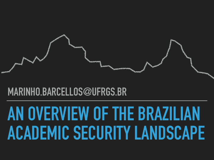 an overview of the brazilian academic security landscape