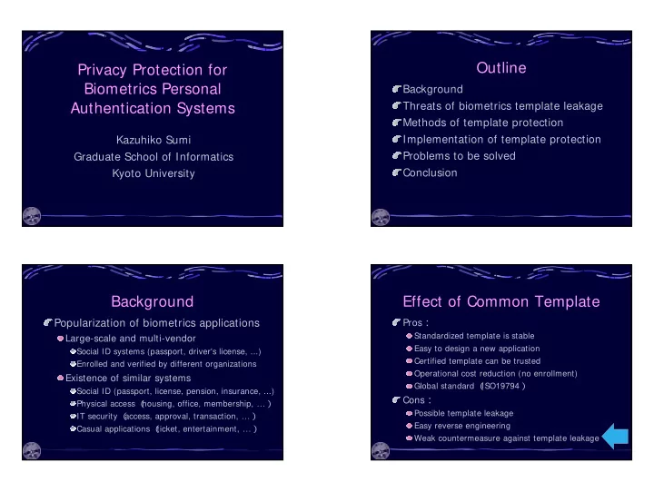 outline privacy protection for biometrics personal