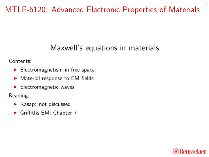 mtle 6120 advanced electronic properties of materials